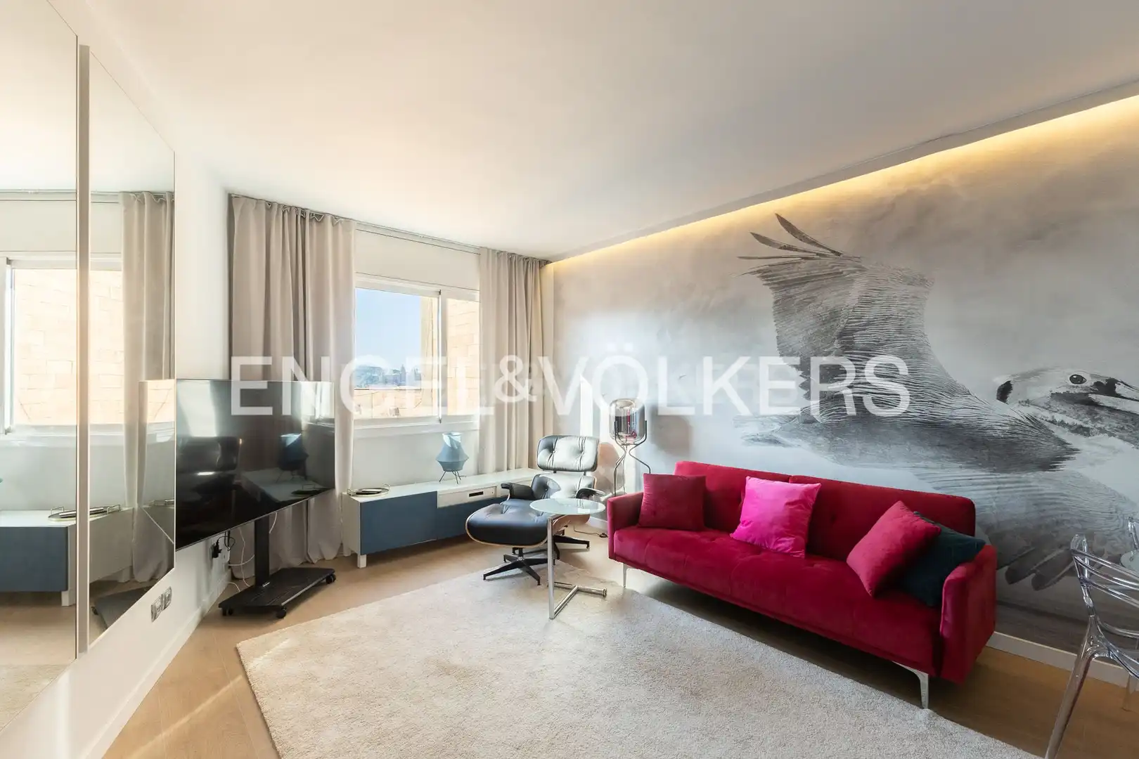 Sala de estar de Ático de alquiler en  Barcelona Capital con Aire acondicionado, Calefacción y Parquet