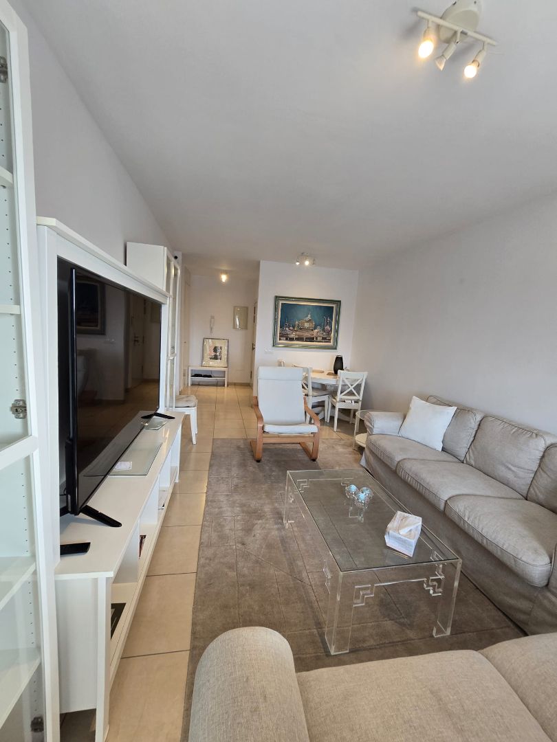 Living room of Flat for sale in Marbella  with Air Conditioner, Terrace and Furnished