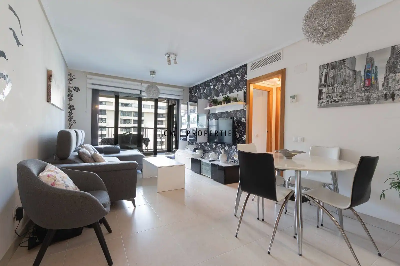 Living room of Flat for rent in Alboraya  with Air Conditioner, Terrace and Swimming Pool