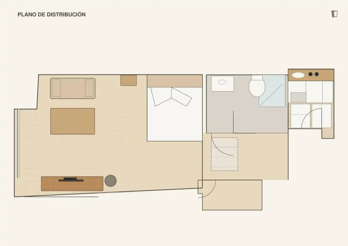 Bedroom of Study for rent in Sevilla  with Air Conditioner, Heating and Furnished