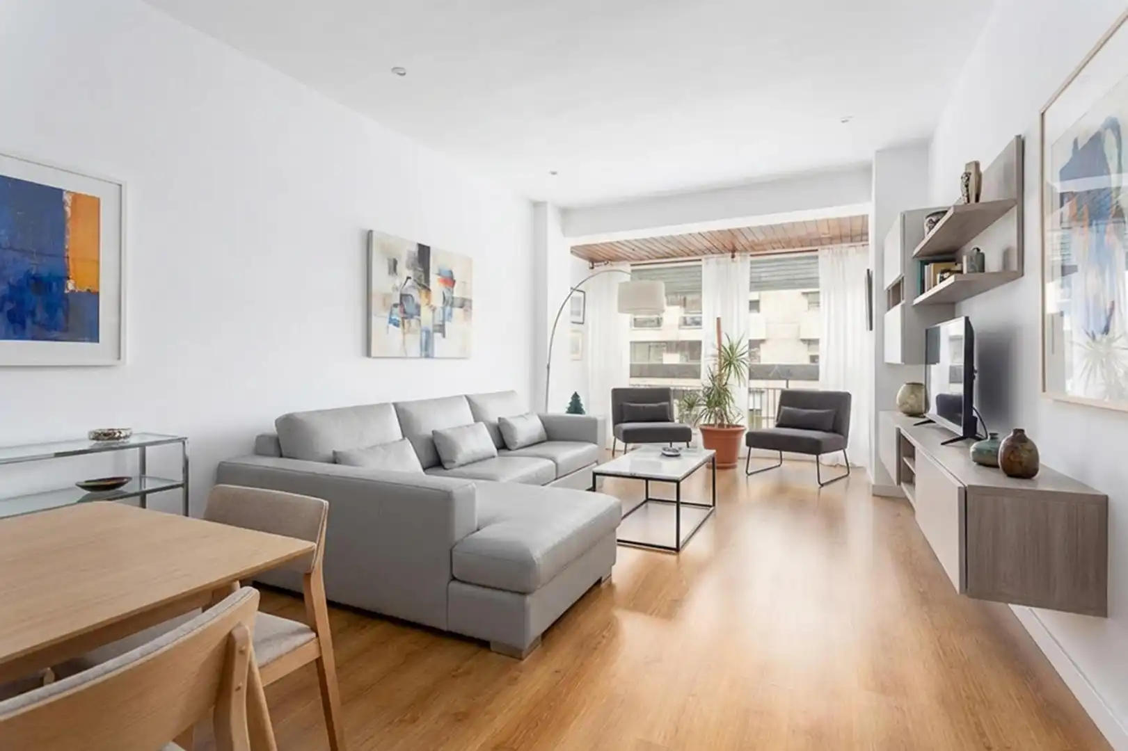 Sala de estar de Piso en venta en Barcelona con Aire acondicionado y Parquet