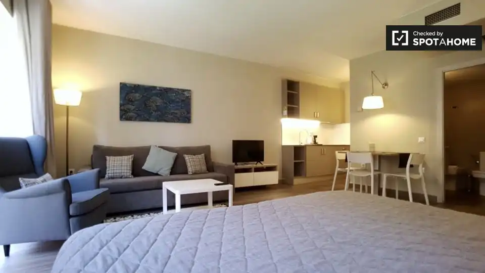Habitación de Estudio para compartir en Barcelona con Aire acondicionado y Terraza