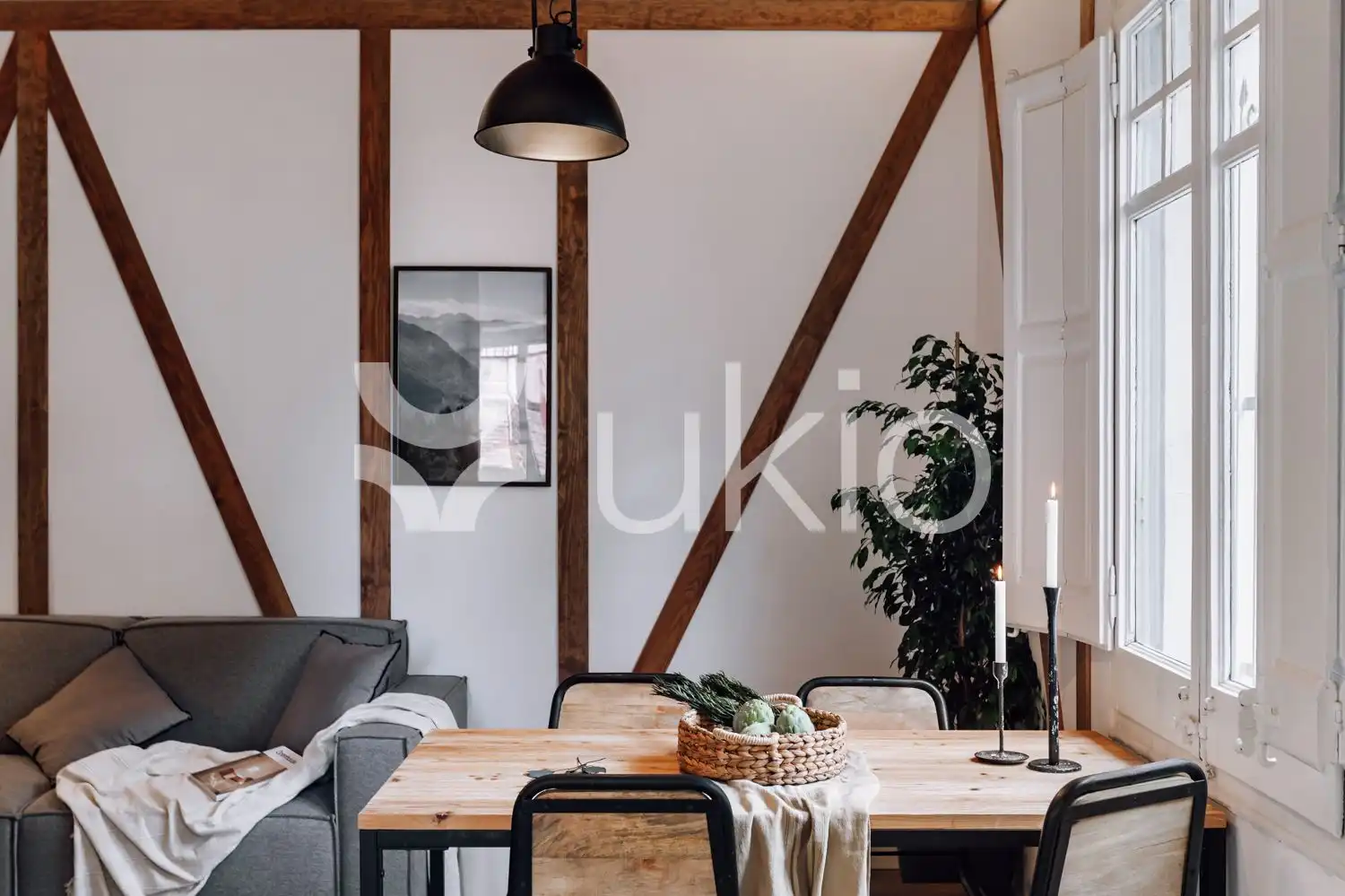 Sala de estar de Apartamento de alquiler en Barcelona con Aire acondicionado, Amueblado y Horno