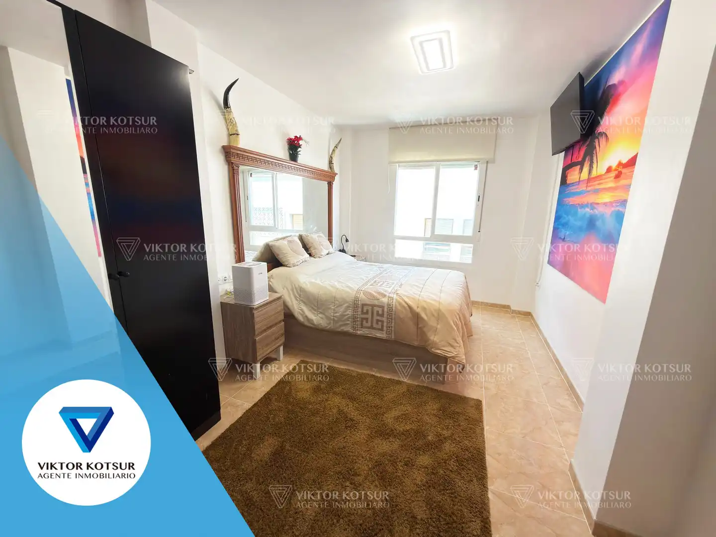 Schlafzimmer von Wohnung zum Verkauf in Roquetas de Mar mit Klimaanlage, Terrasse und Möbliert