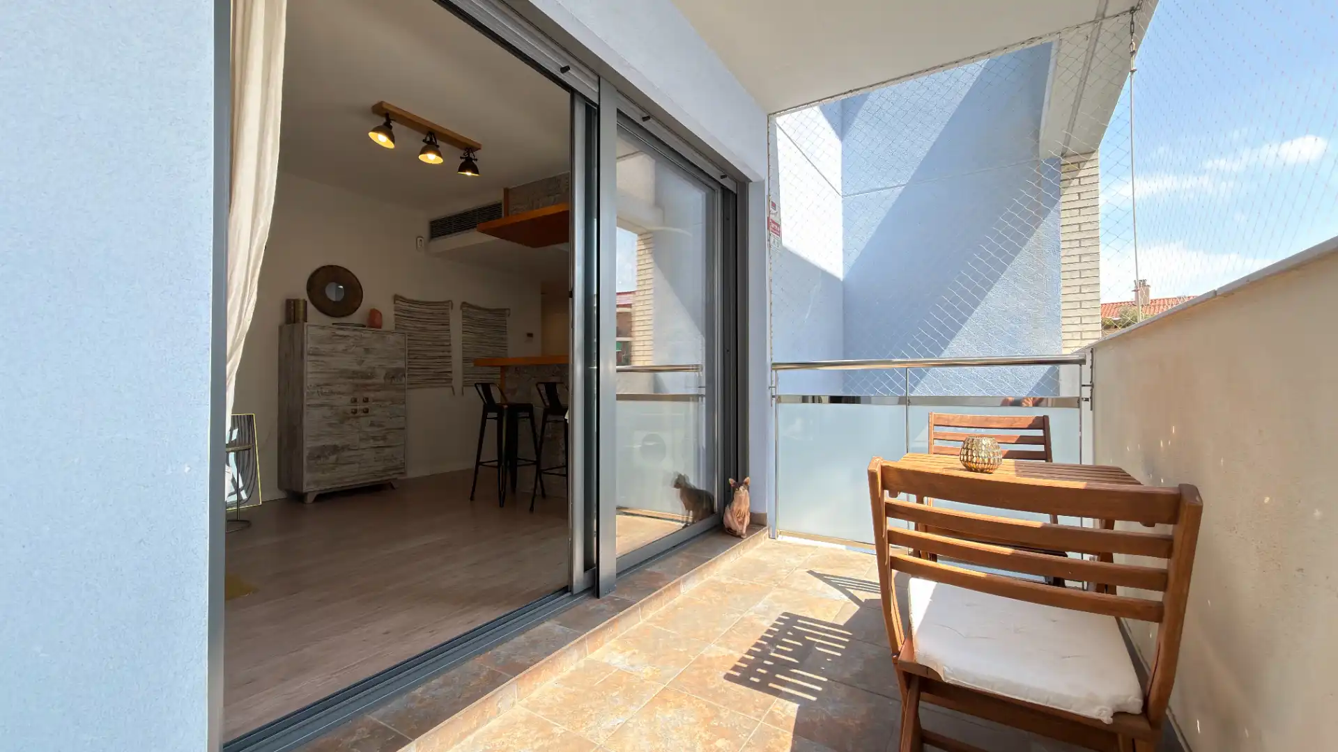 Terrasse von Wohnung zum Verkauf in Badalona mit Klimaanlage, Heizung und Parkett