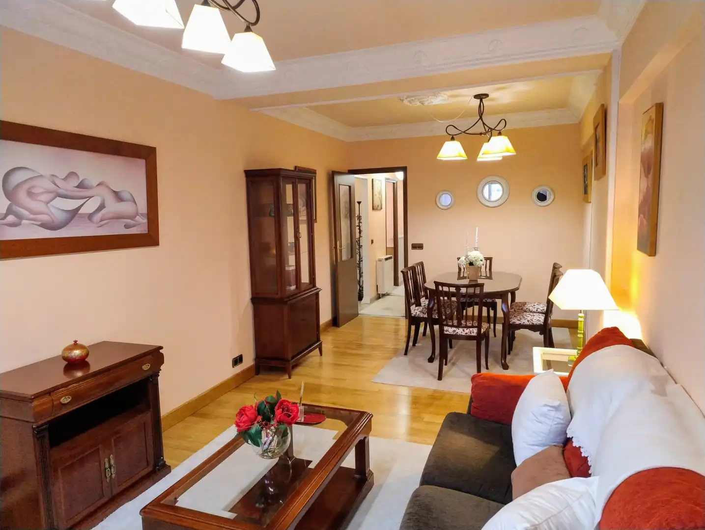 Living room of Flat for rent in Santiago de Compostela   with Heating, Furnished and Oven