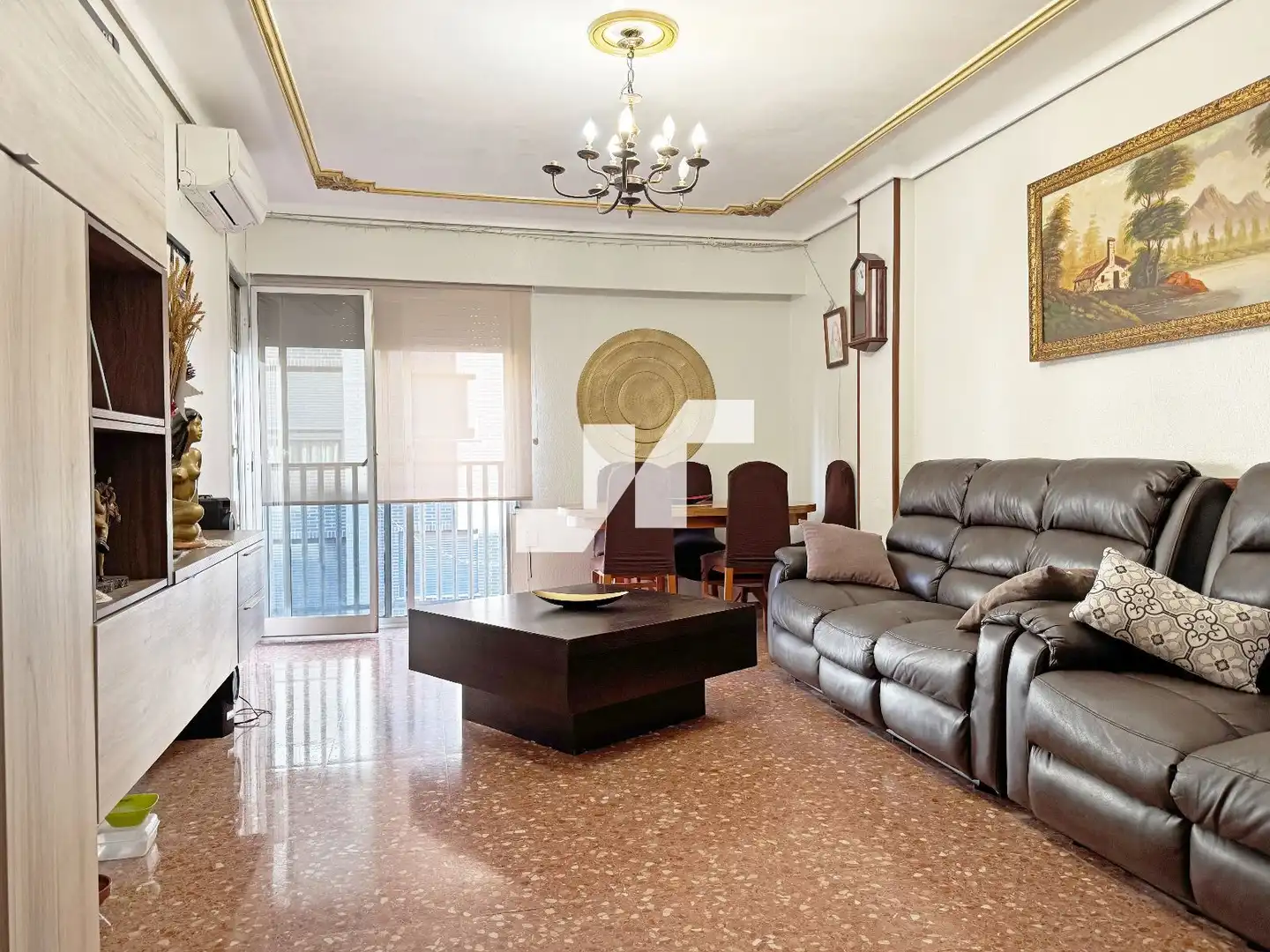 Living room of Flat for sale in Burriana / Borriana  with Air Conditioner, Terrace and Storage room