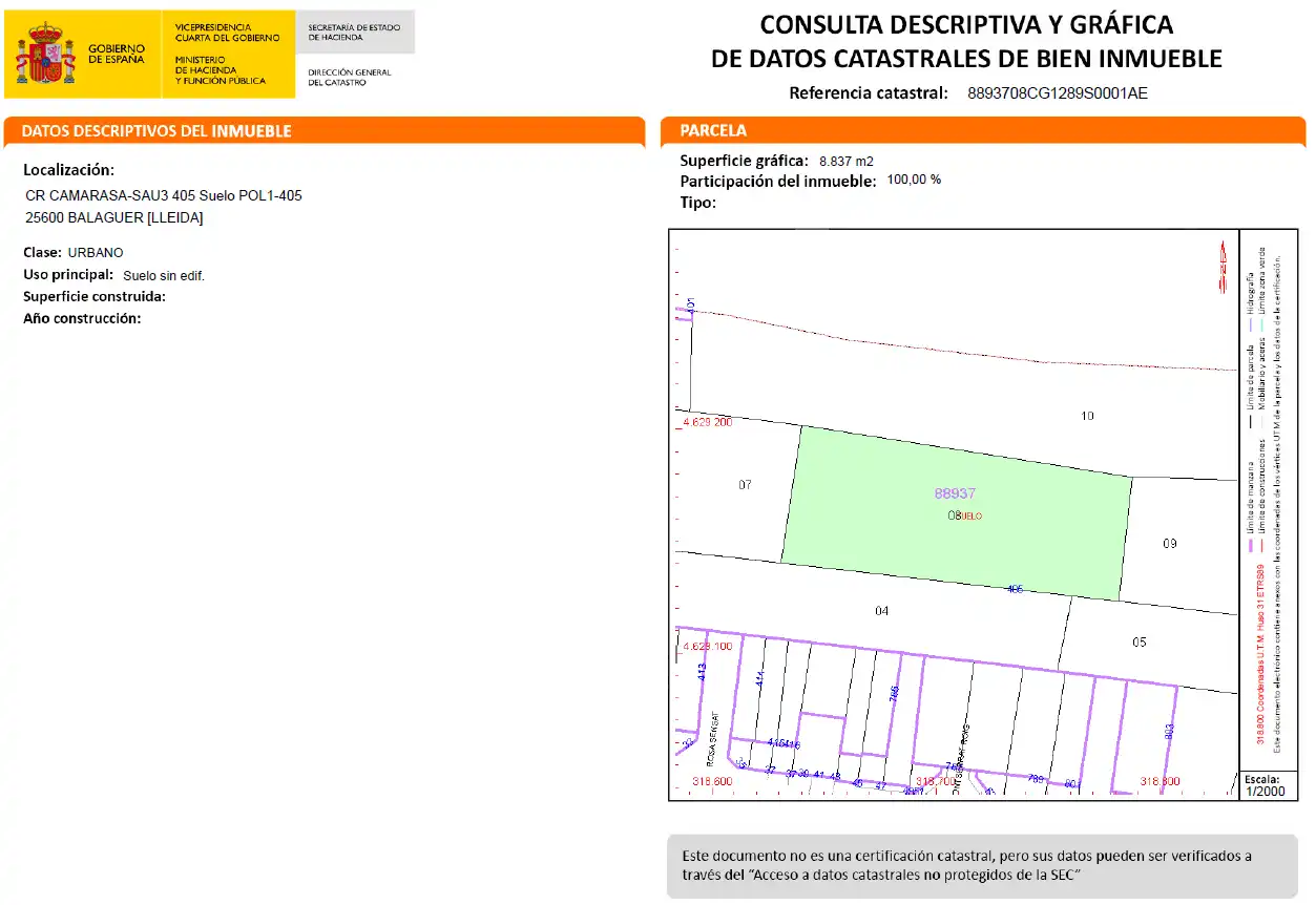 Residential land for sale in Camarasa-Sau4, imagen 8
