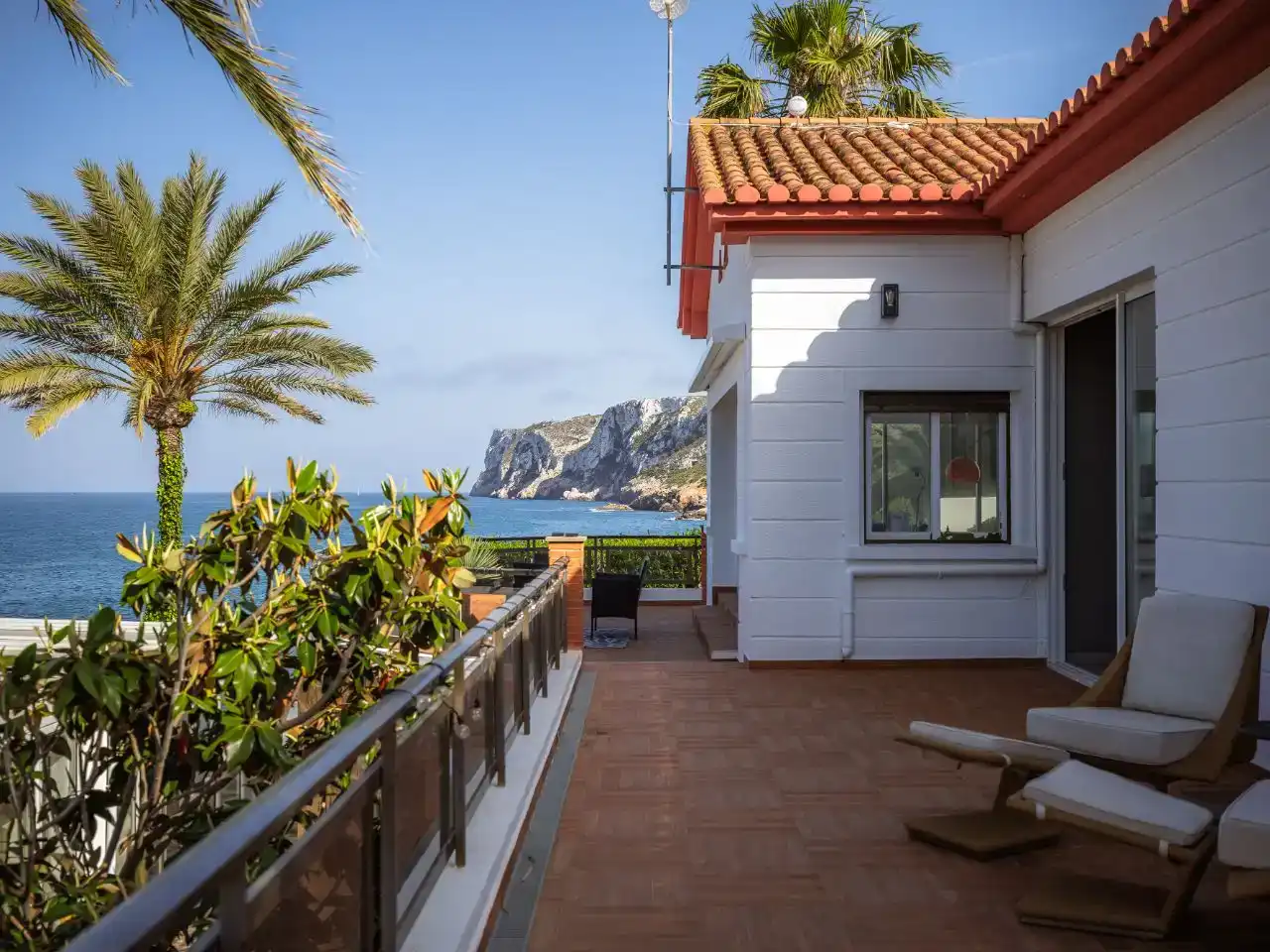 Terrace of Flat for rent in Dénia  with Air Conditioner, Private garden and Parquet flooring