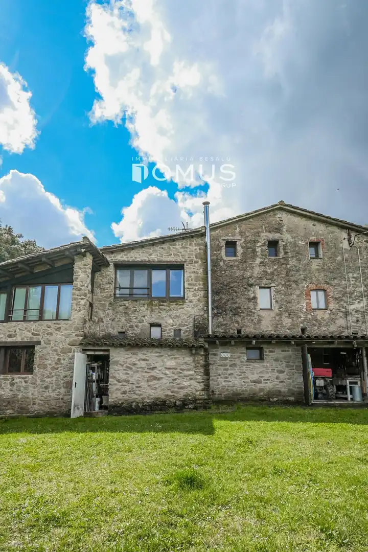 Vista exterior de Finca rústica en venta en Santa Pau con Calefacción, Parquet y Piscina