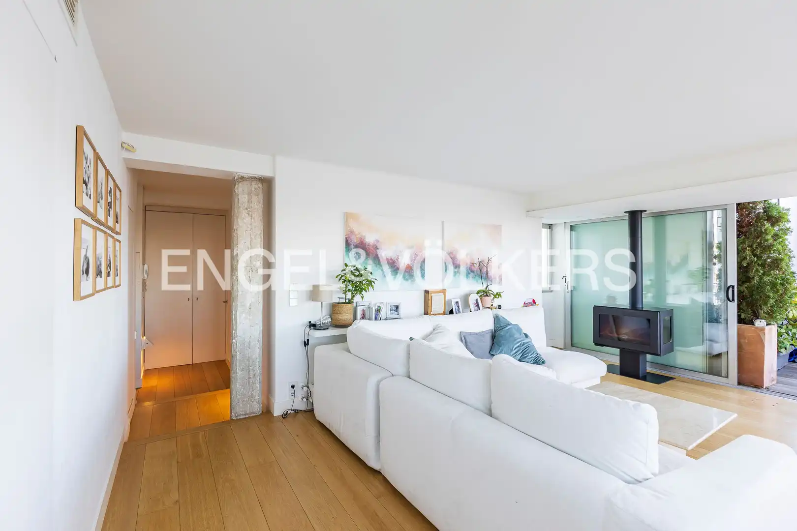 Wohnzimmer von Dachboden zur Miete in Madrid mit Klimaanlage, Heizung und Terrasse
