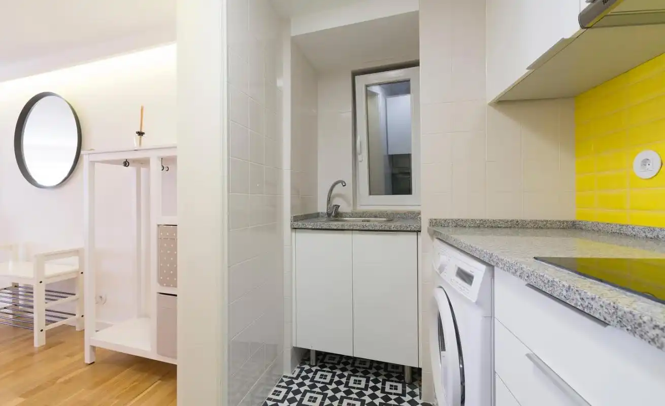 Cuina de Apartament de lloguer en Madrid amb Moblat i Es permeten mascotes