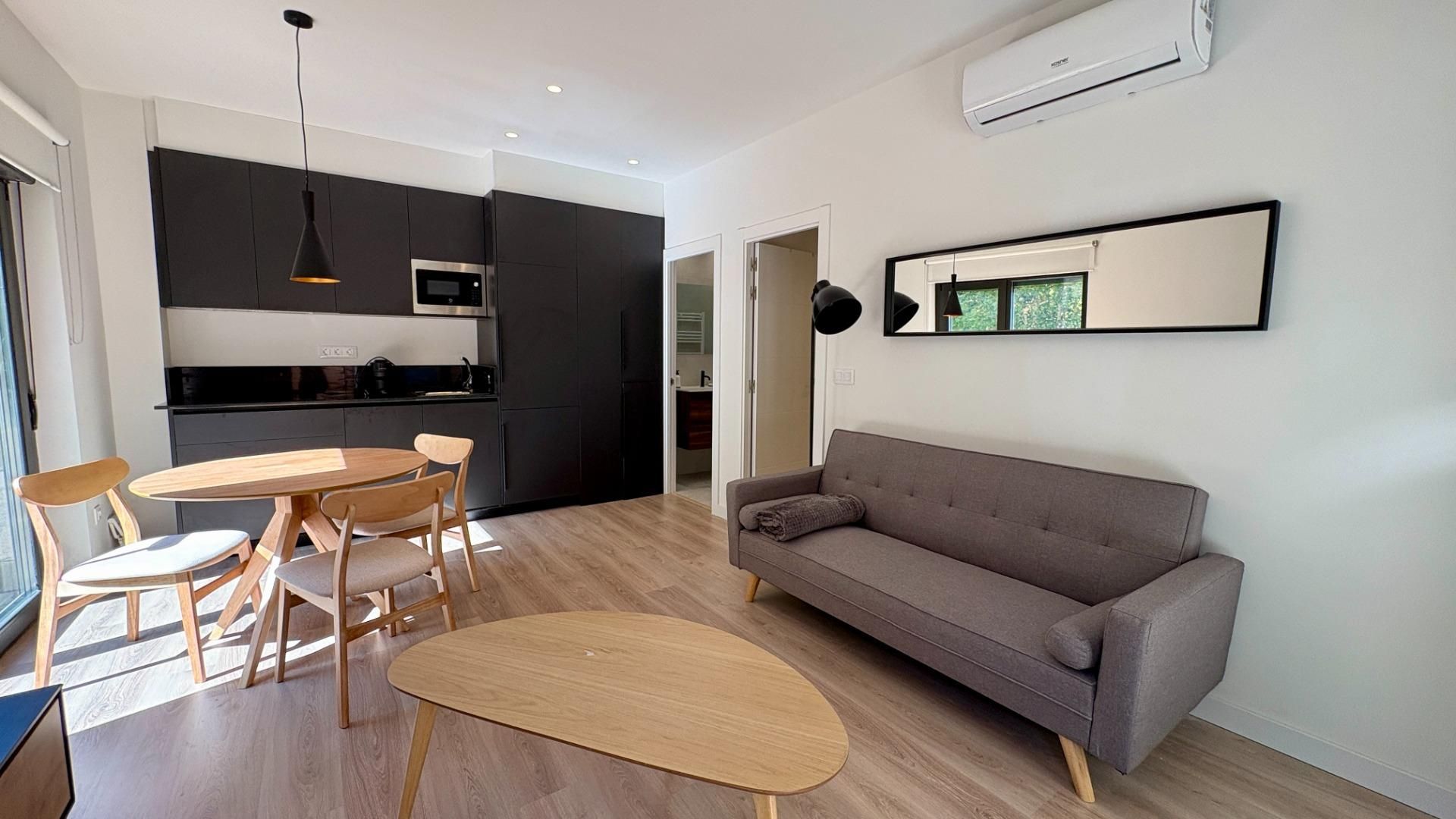 Sala d'estar de Apartament de lloguer en Canfranc amb Calefacció