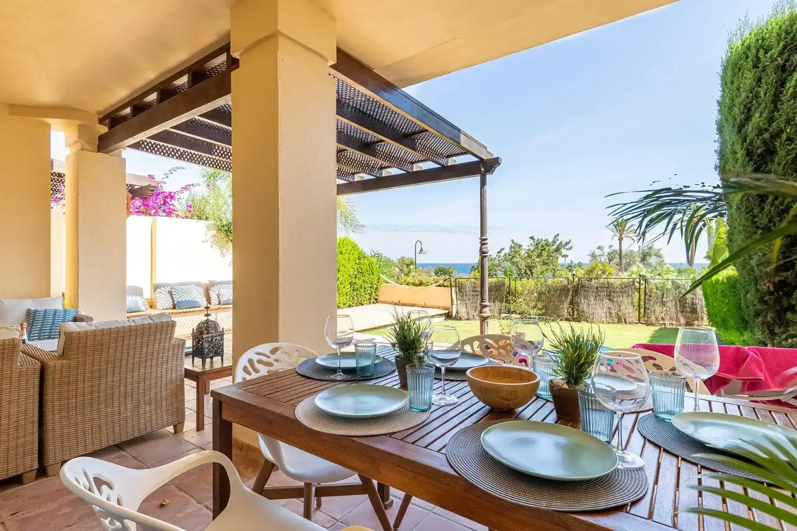 Terrasse von Wohnung zur Miete in Altea mit Klimaanlage, Privatgarten und Abstellraum