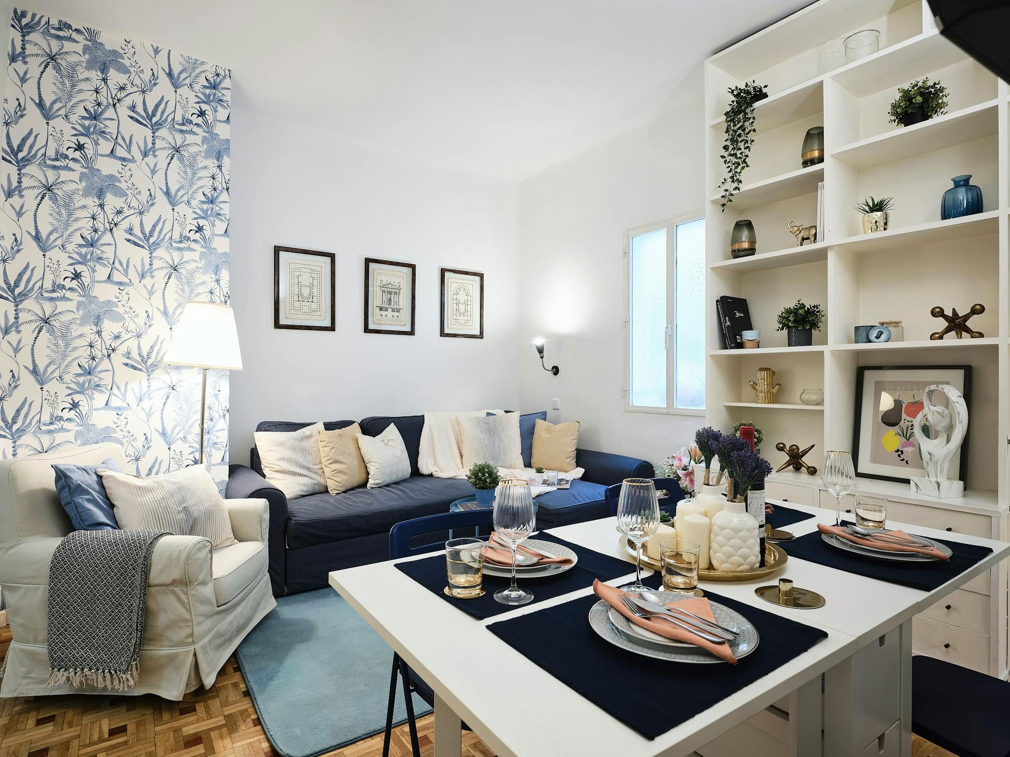 Living room of Flat to rent in  Madrid Capital  with Air Conditioner, Heating and Furnished