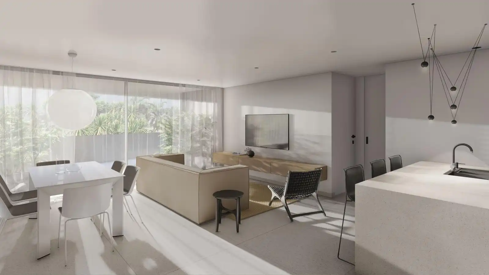 Sala de estar de Piso en venta en Guardamar del Segura con Aire acondicionado, Jardín privado y Terraza