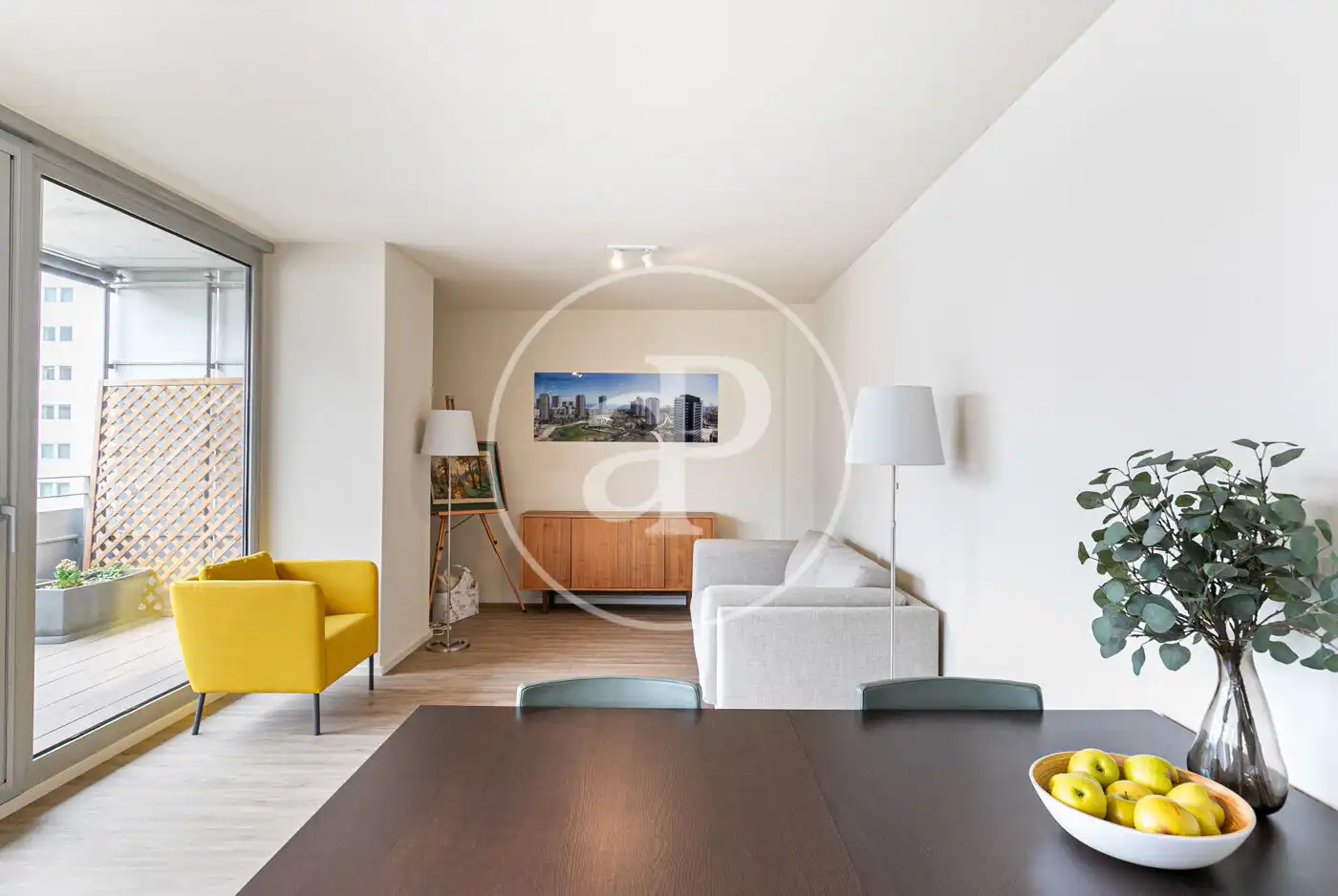 Wohnzimmer von Wohnung zum Verkauf in Barcelona mit Klimaanlage, Heizung und Terrasse