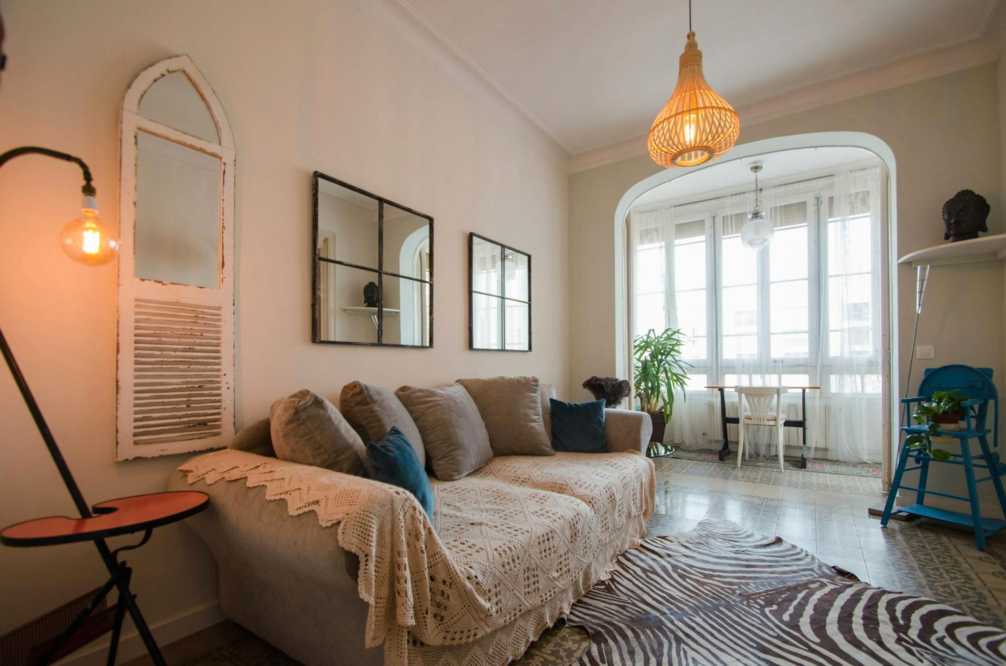 Sala d'estar de Pis de lloguer en  Barcelona Capital amb Calefacció, Moblat i Rentadora