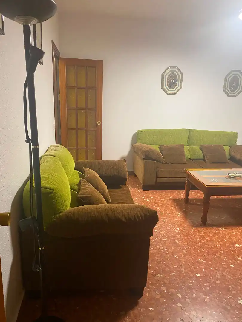 Sala d'estar de Pis de lloguer en Málaga amb Aire condicionat, Terrassa i Moblat