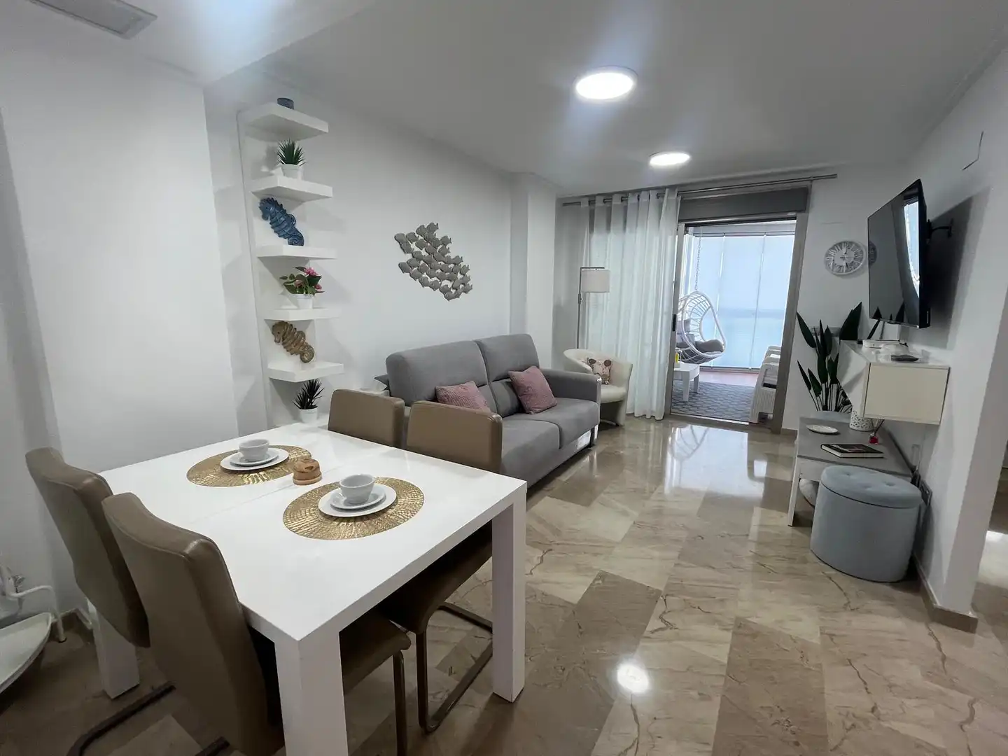 Wohnzimmer von Wohnungen zum Verkauf in Oropesa del Mar / Orpesa mit Klimaanlage, Terrasse und Abstellraum