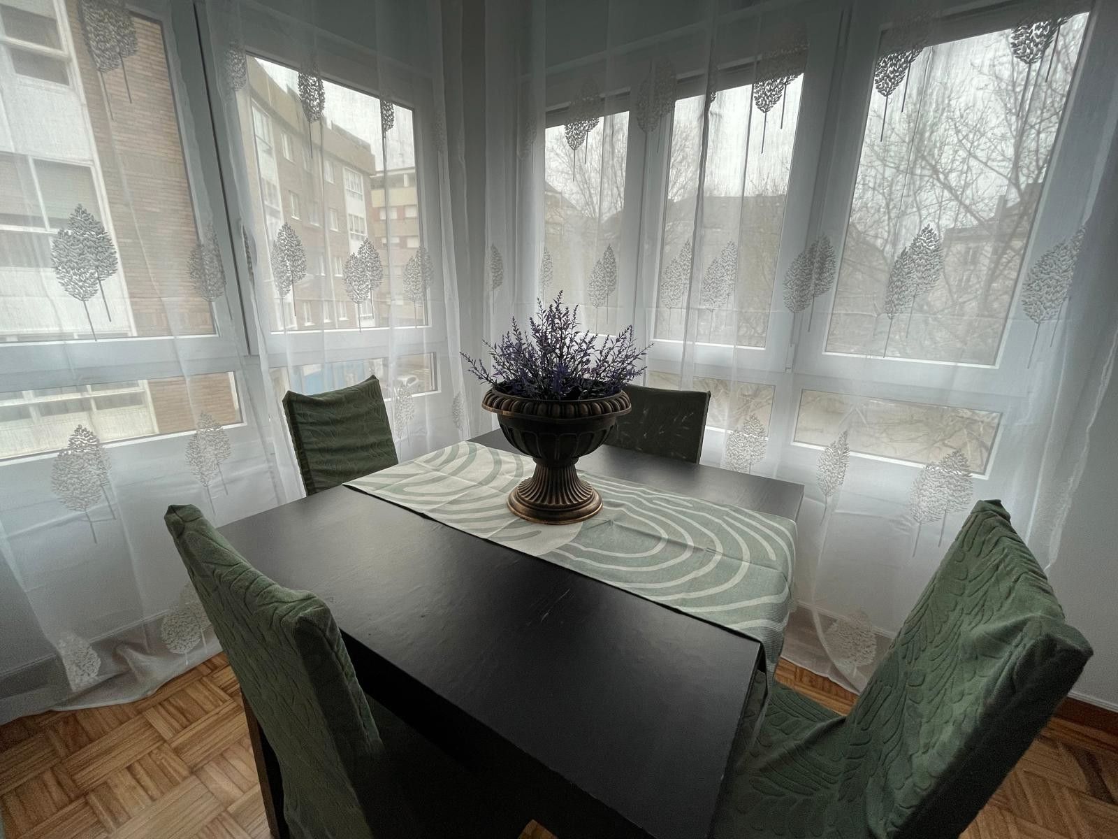 Dining room of Flat to rent in Ferrol  with Heating, Parquet flooring and Furnished