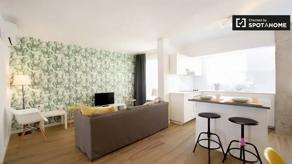 Sala de estar de Piso de alquiler en Valencia con Aire acondicionado, Calefacción y Amueblado