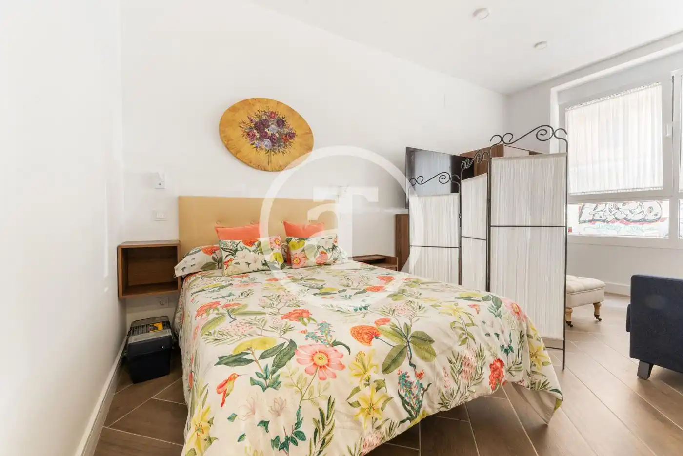 Schlafzimmer von Wohnung zur Miete in Madrid mit Klimaanlage, Heizung und Möbliert