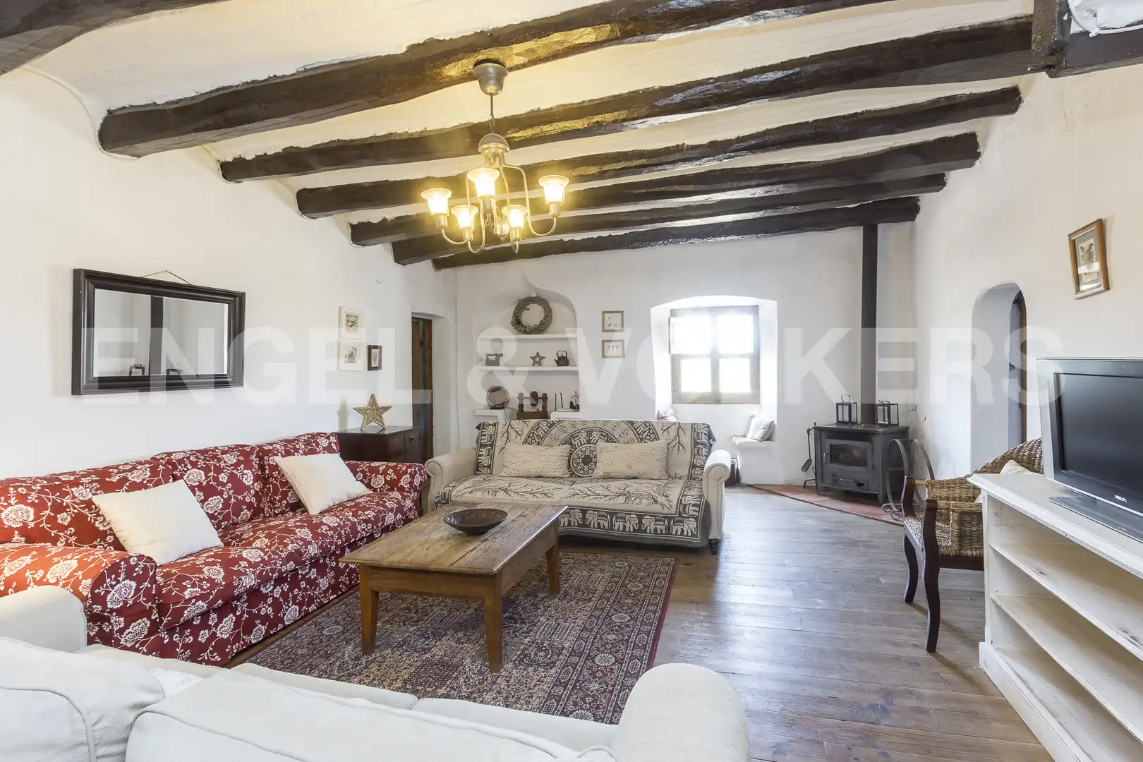Sala de estar de Finca rústica en venta en Subirats con Calefacción, Jardín privado y Parquet