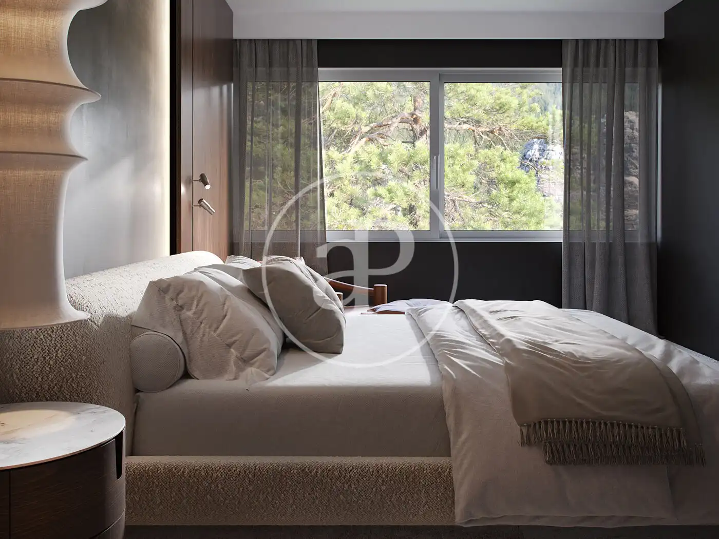 Schlafzimmer von Wohnung zum Verkauf in Barcelona mit Klimaanlage, Heizung und Privatgarten