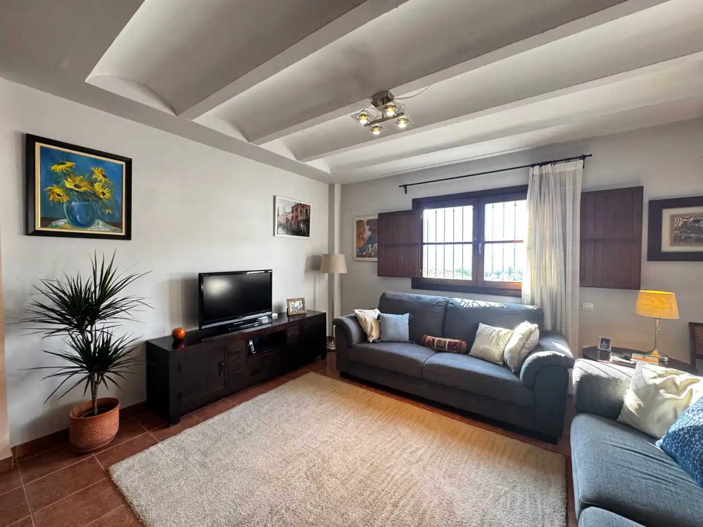 Wohnzimmer von Einfamilien-Reihenhaus zum Verkauf in Canet d'En Berenguer mit Klimaanlage, Heizung und Terrasse