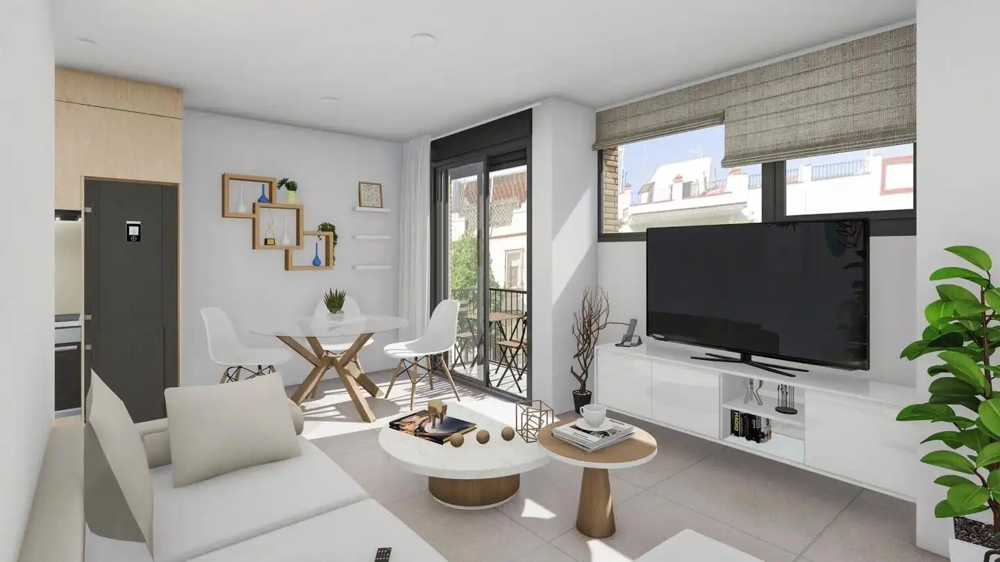 Living room of Flat for sale in Sevilla  with Air Conditioner, Heating and Balcony
