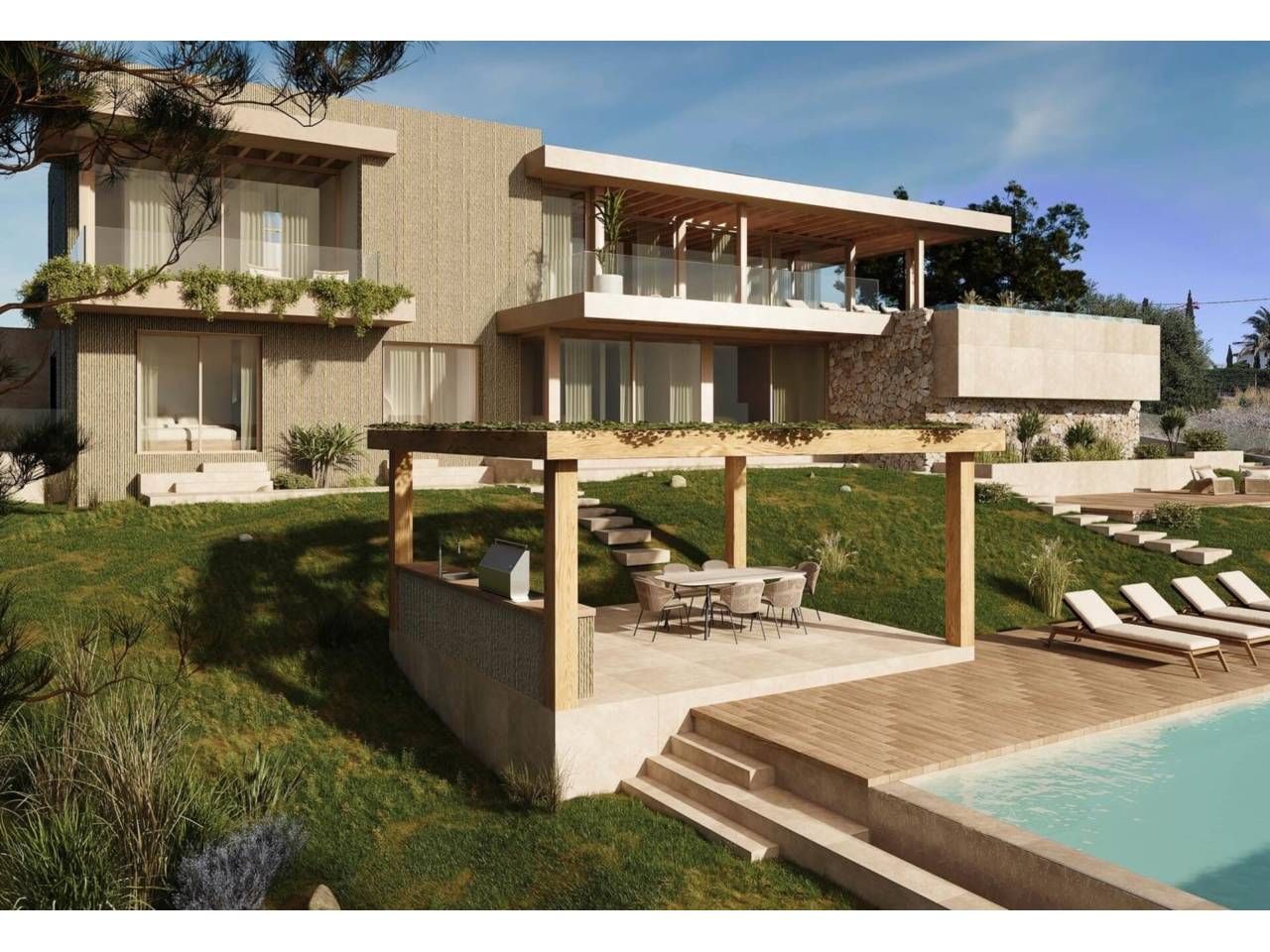 Vista exterior de Casa o xalet en venda en Calvià amb Jardí privat, Terrassa i Piscina