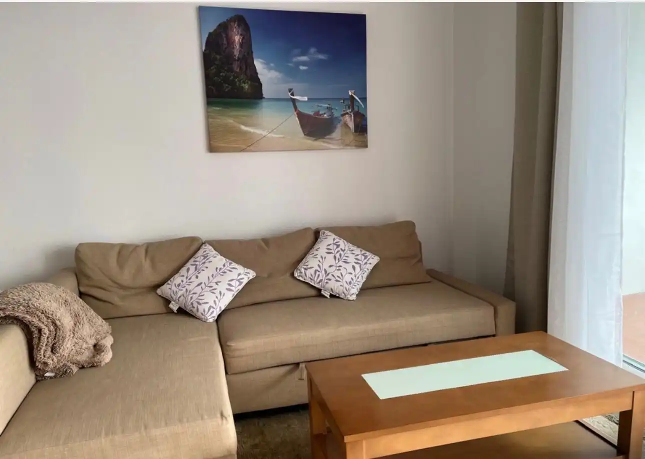 Wohnzimmer von Wohnung zur Miete in Mijas mit Klimaanlage, Heizung und Terrasse