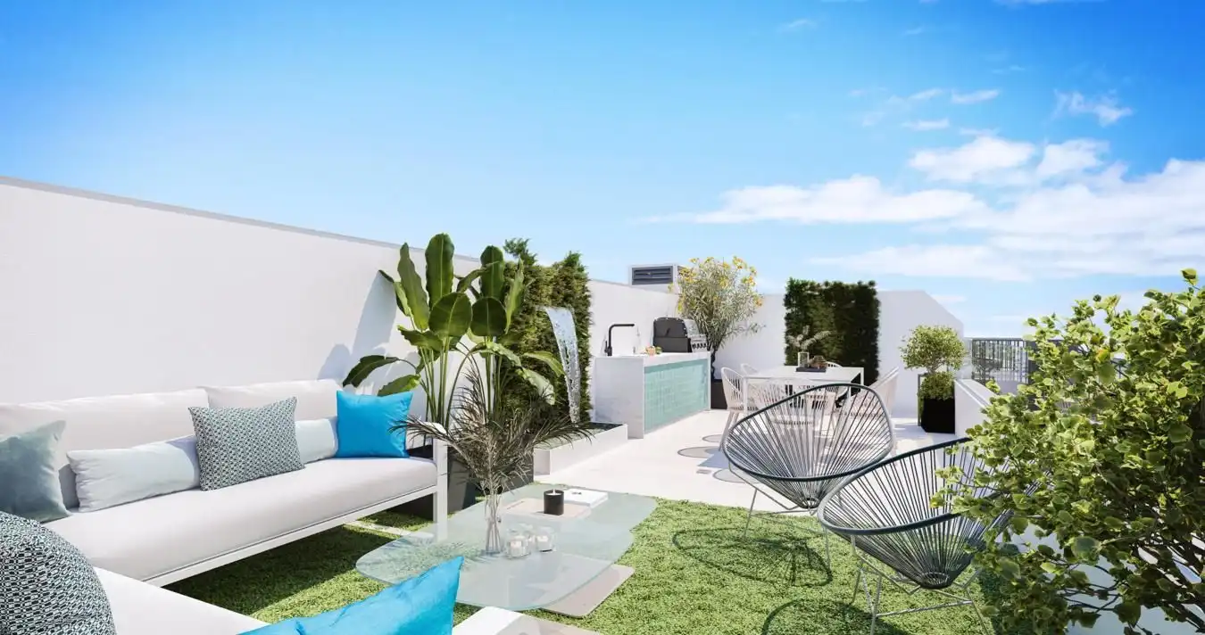 Terraza de Apartamento en venta en Rincón de la Victoria con Aire acondicionado, Calefacción y Jardín privado
