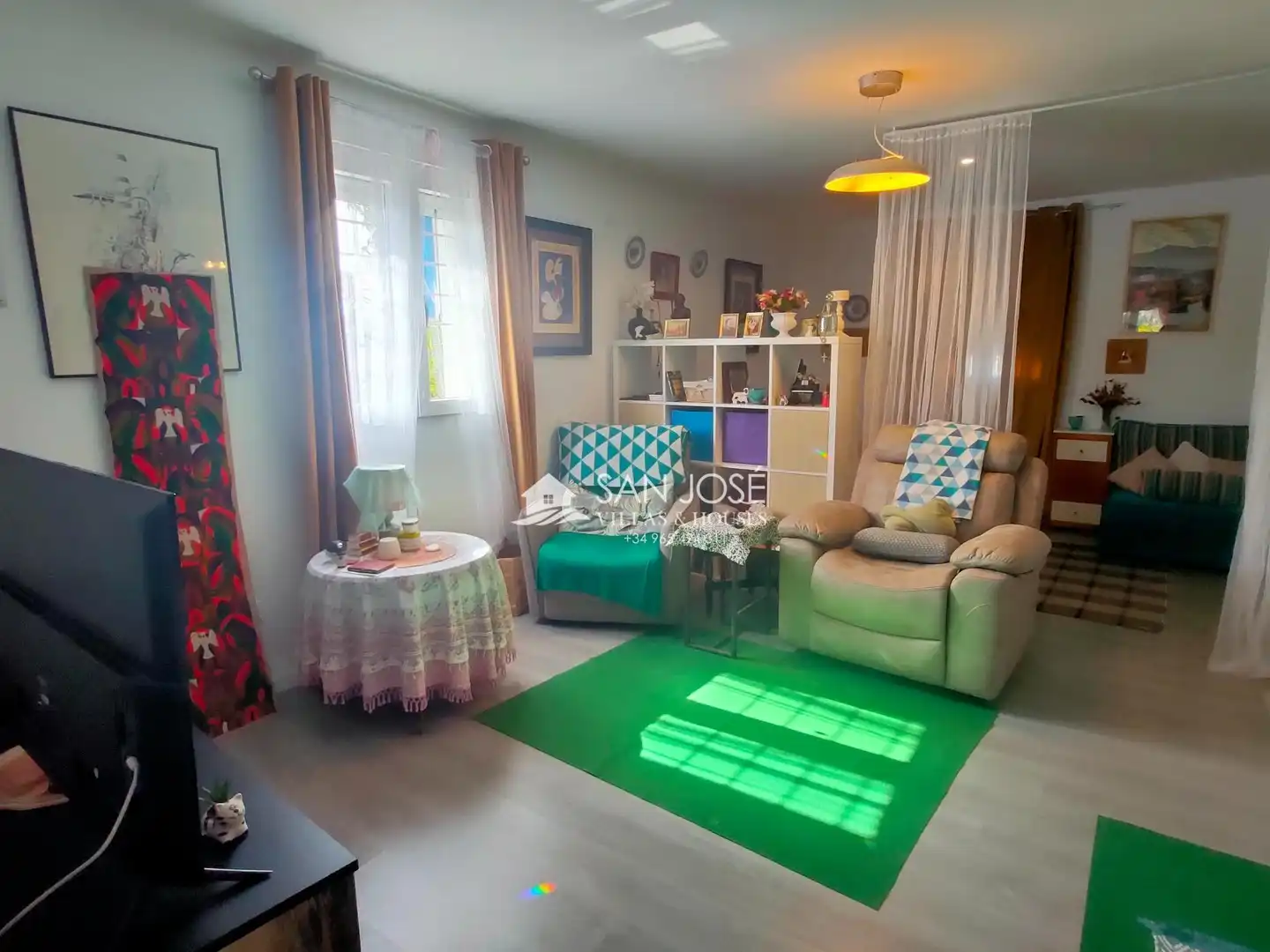Sala de estar de Casa o chalet en venta en Aspe con Jardín privado, Trastero y Amueblado