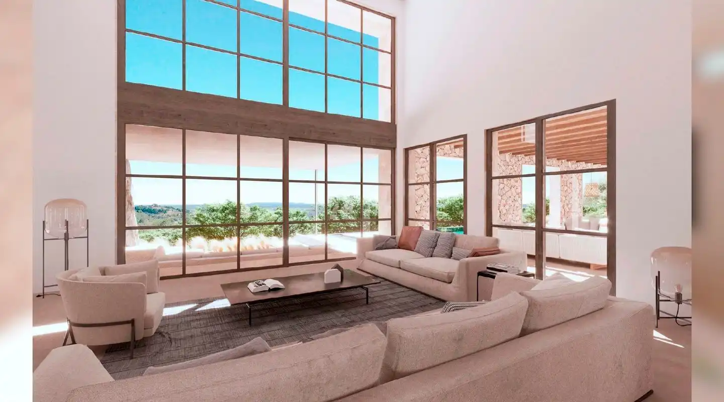 Sala d'estar de Finca rústica en venda en Lloret de Vistalegre amb Calefacció, Jardí privat i Terrassa