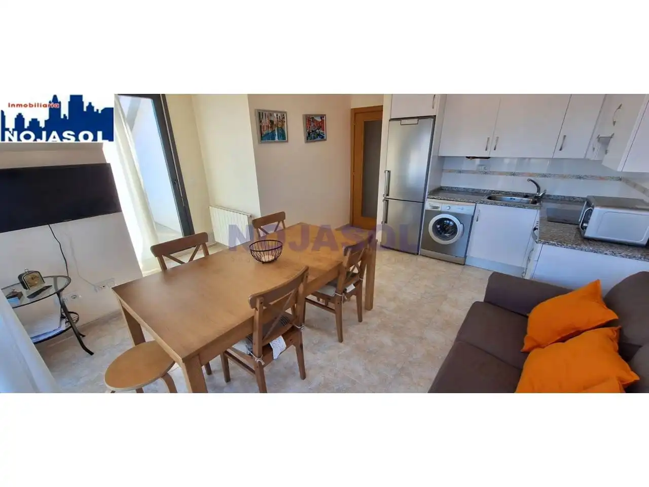 Küche von Dachboden zur Miete in Noja mit Heizung, Terrasse und Abstellraum