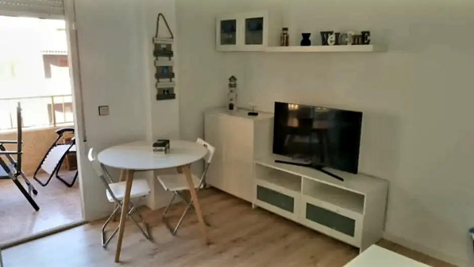 Sala d'estar de Pis en venda en Santa Pola amb Parquet, Terrassa i Moblat