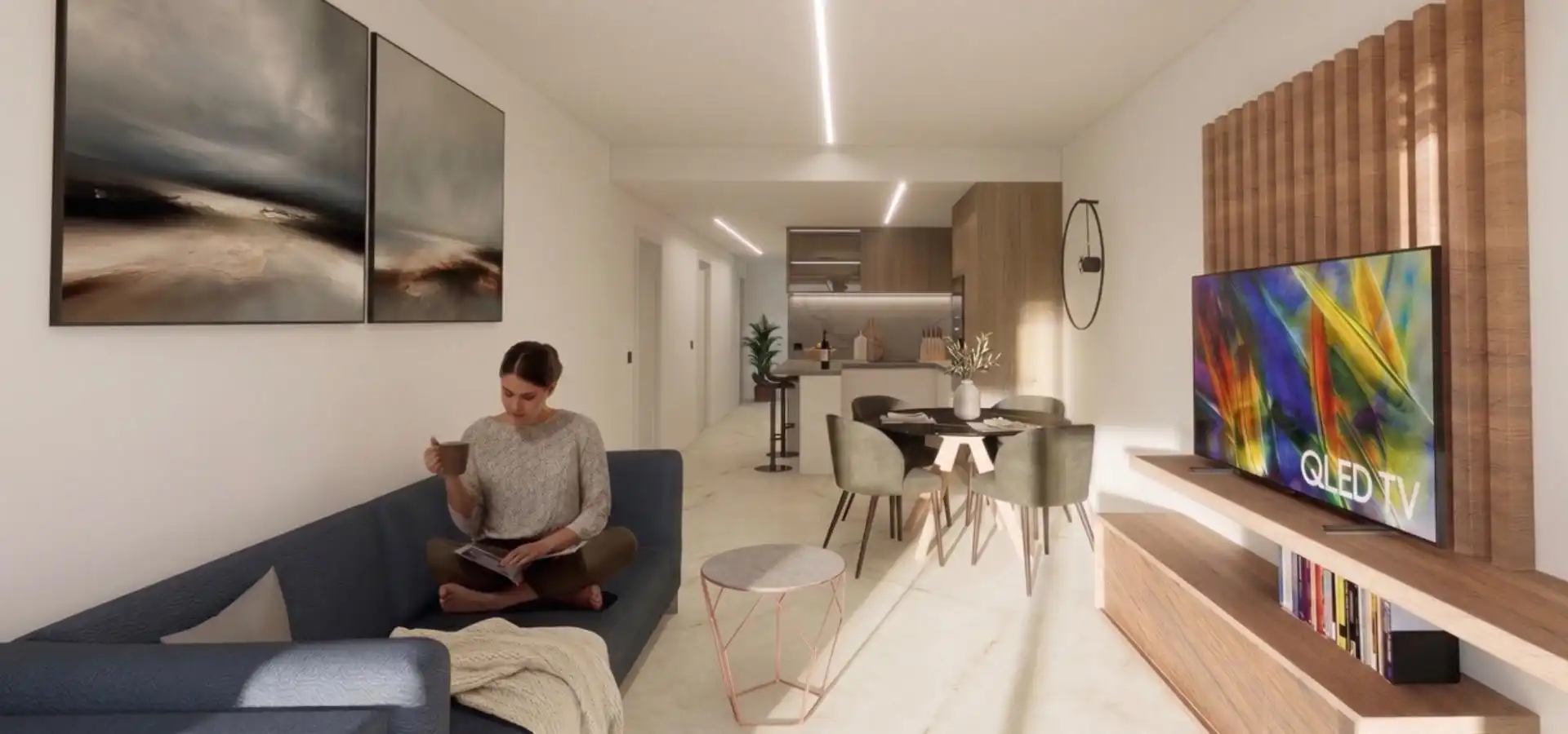 Sala d'estar de Apartament en venda en Guardamar del Segura amb Aire condicionat, Calefacció i Jardí privat