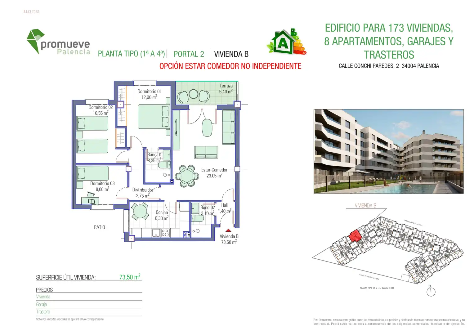 Wohnung zum Verkauf in Palencia mit Terrasse, Abstellraum und Gemeinschaftspool