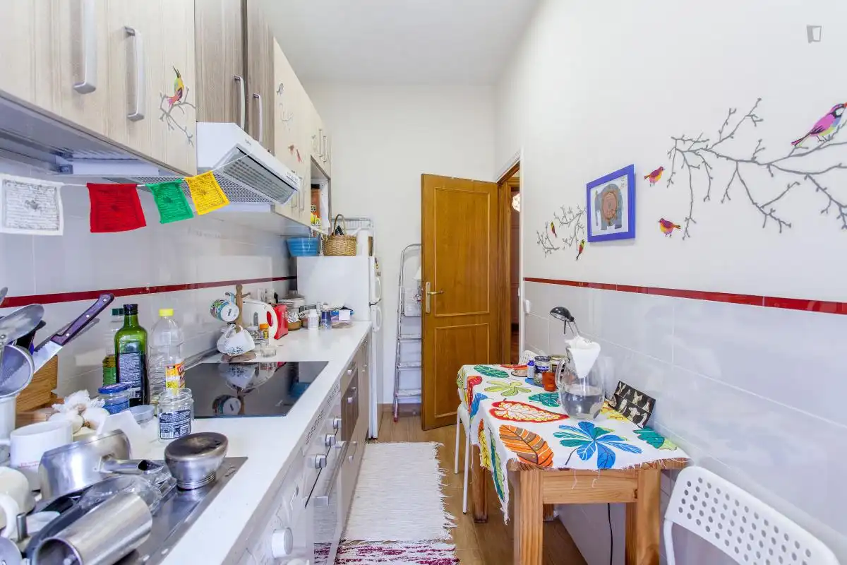 Cocina de Apartamento para compartir en Madrid con Calefacción, Amueblado y Internet