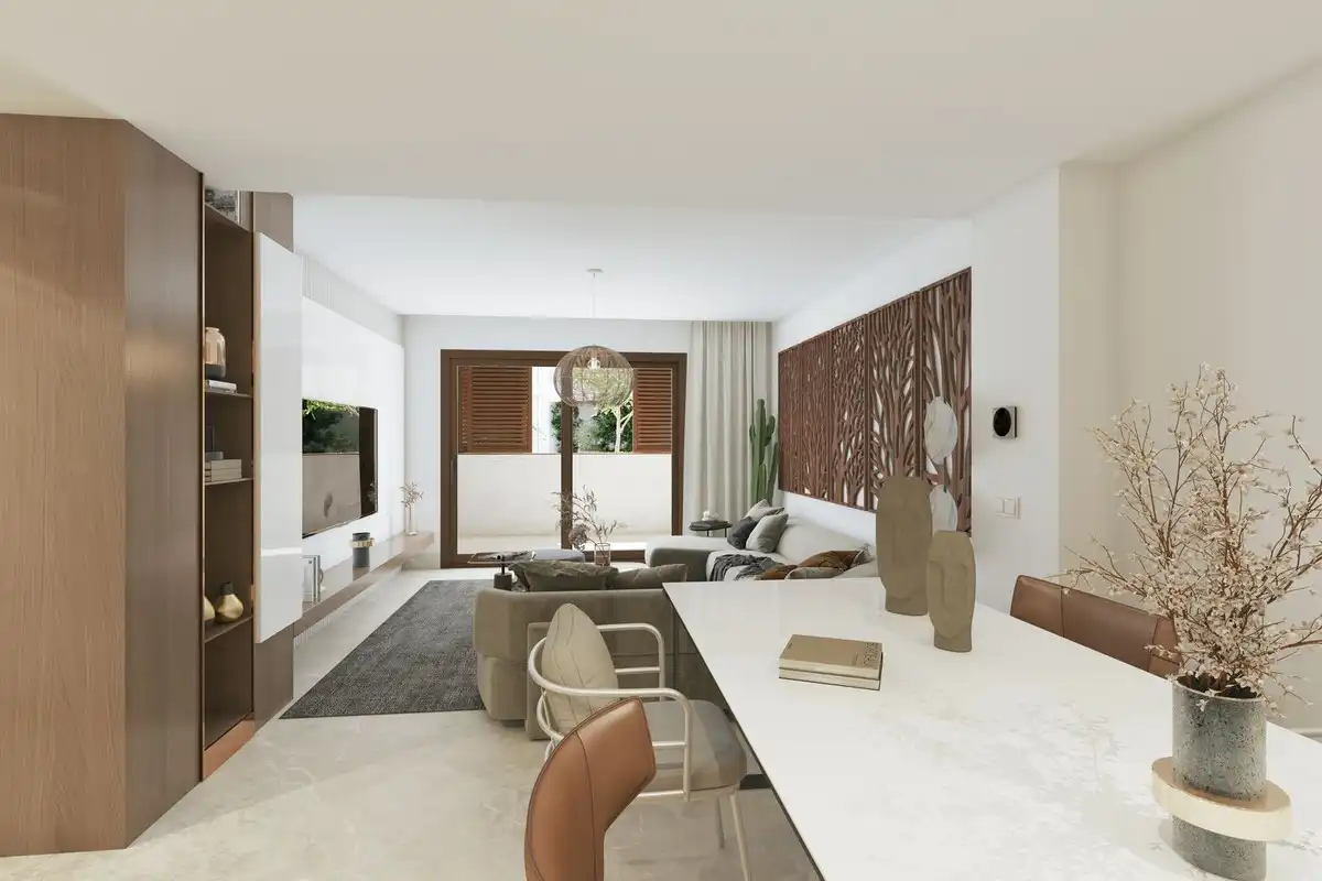 Sala de estar de Apartamento en venta en Benahavís con Aire acondicionado, Jardín privado y Terraza