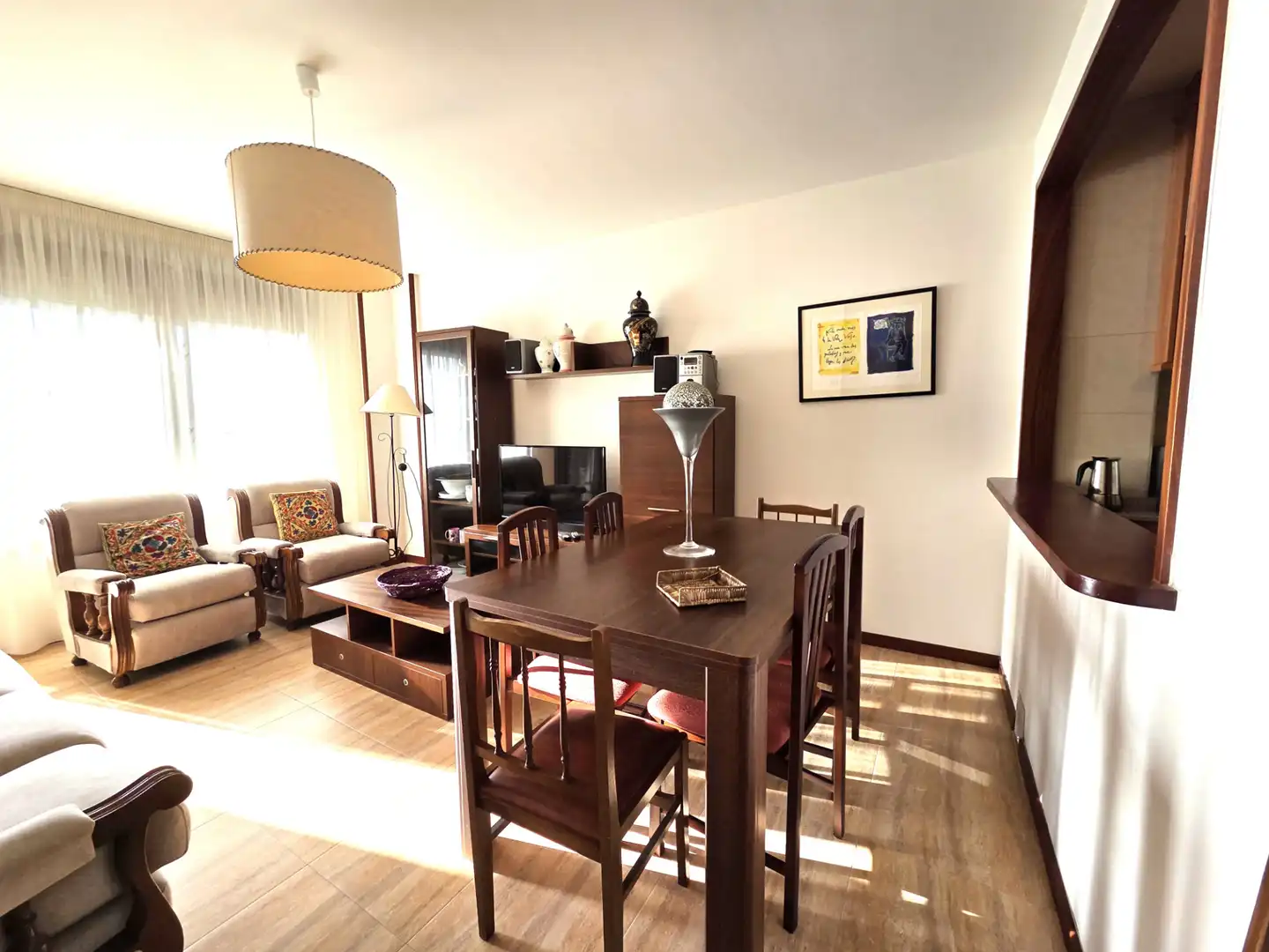 Wohnzimmer von Wohnungen zur Miete in Sanxenxo mit Terrasse, Möbliert und Ofen
