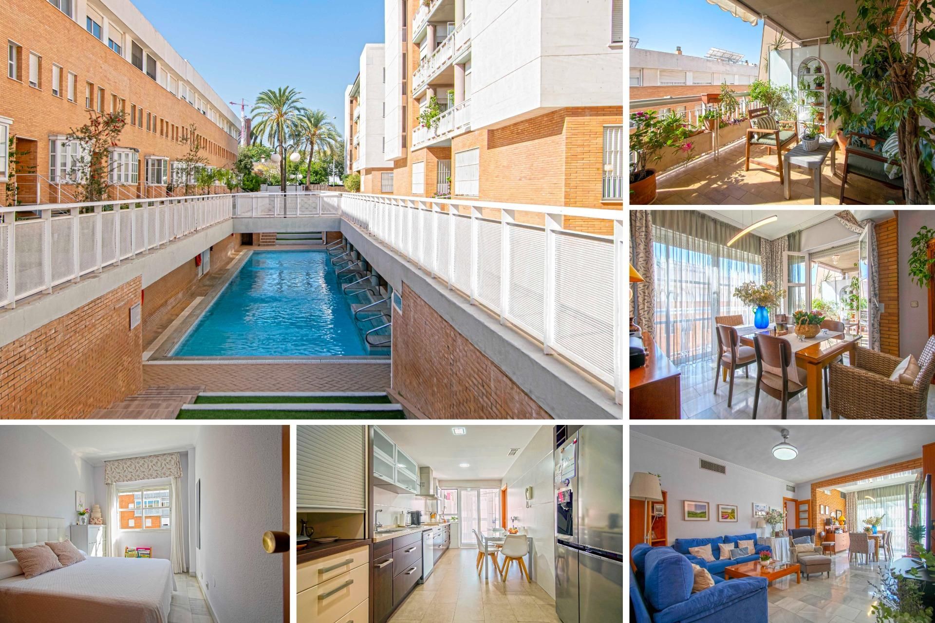 Exterior view of Flat for sale in  Sevilla Capital  with Air Conditioner, Heating and Private garden