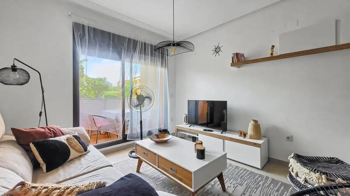 Sala de estar de Apartamento en venta en Pedreguer con Aire acondicionado, Calefacción y Jardín privado