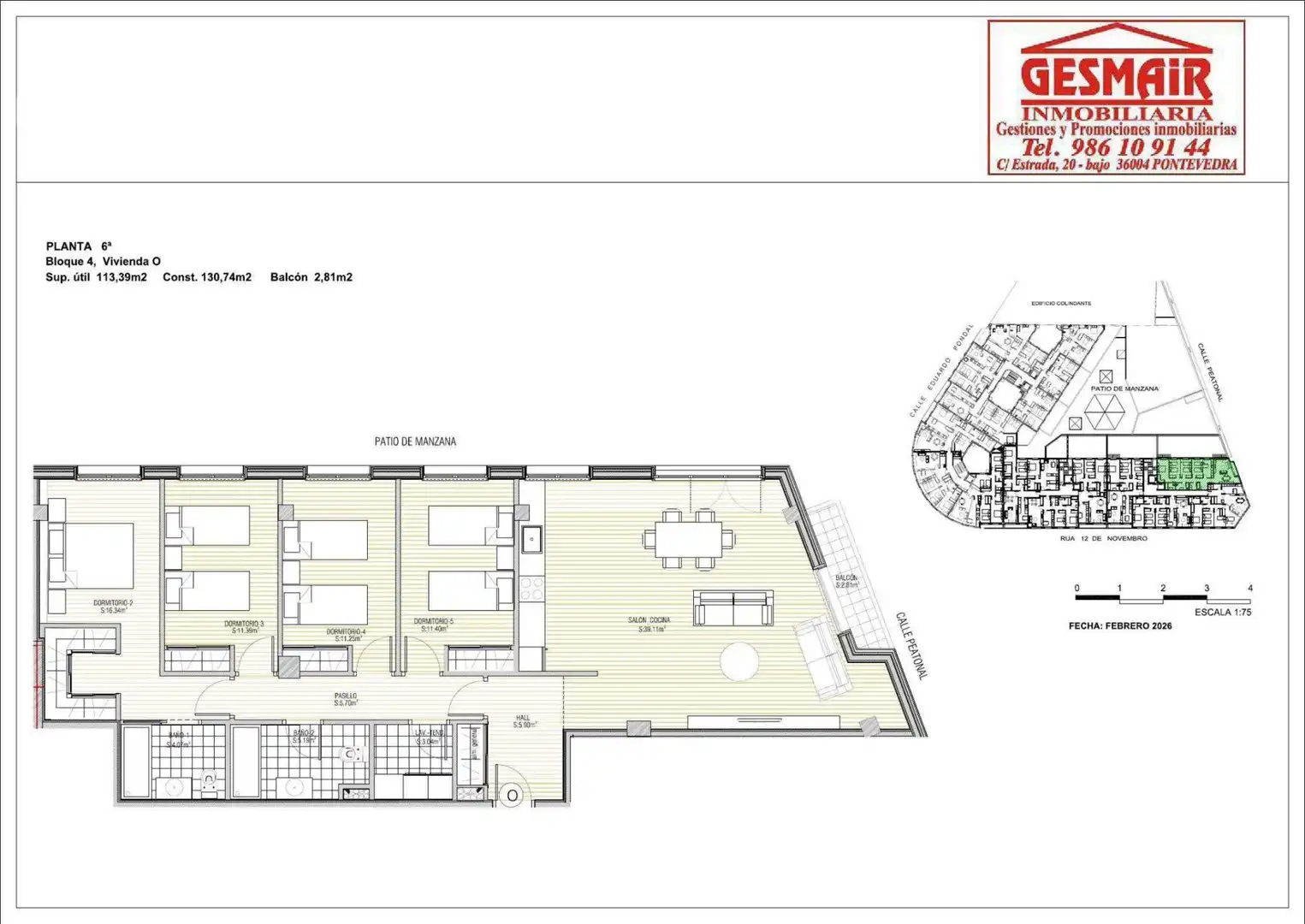 Wohnung mit Terrasse zum Verkauf in Rúa Eduardo Pondal 55