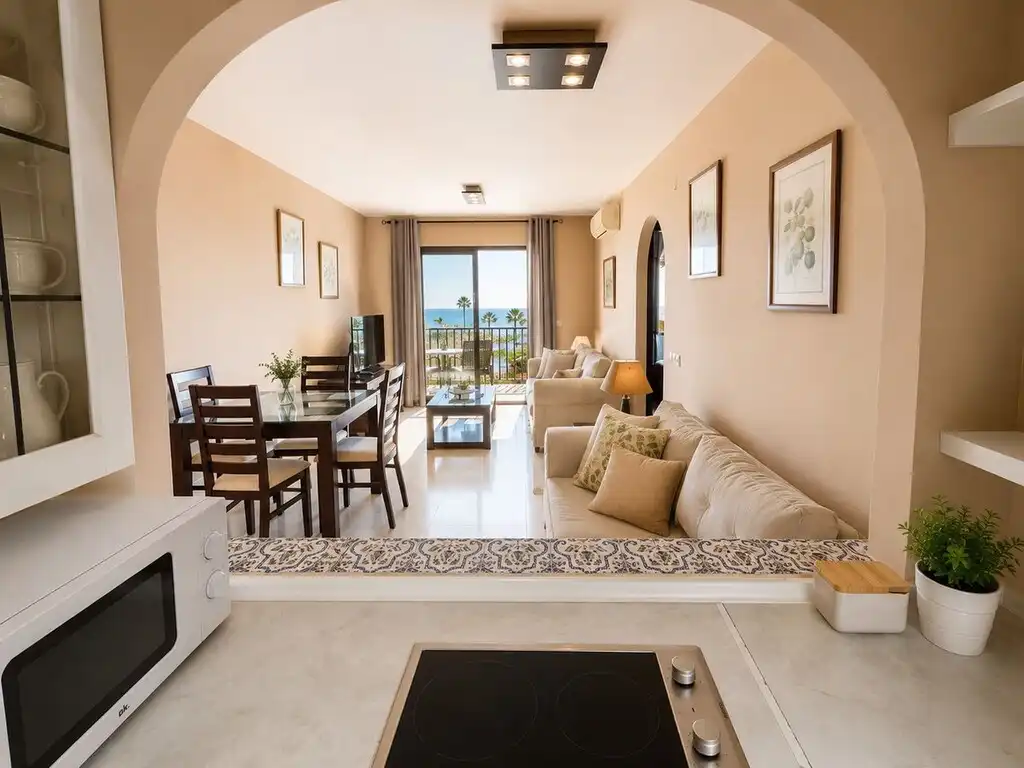 Sala d'estar de Àtic en venda en Mijas amb Aire condicionat, Terrassa i Moblat