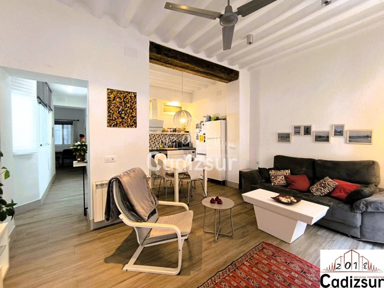 Sala d'estar de Pis en venda en  Cádiz Capital amb Calefacció, Moblat i Balcó
