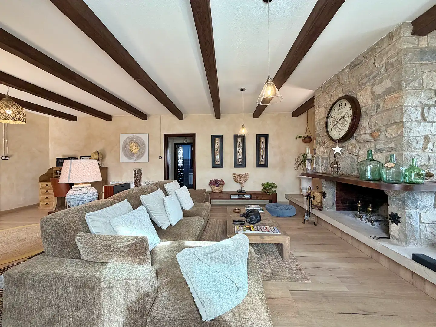 Sala de estar de Finca rústica en venta en Moià con Calefacción, Jardín privado y Parquet