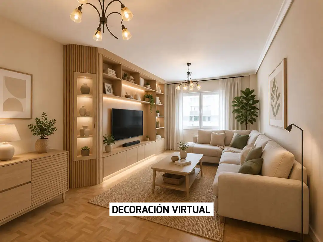 Sala de estar de Piso en venta en Vitoria - Gasteiz con Calefacción, Parquet y Terraza